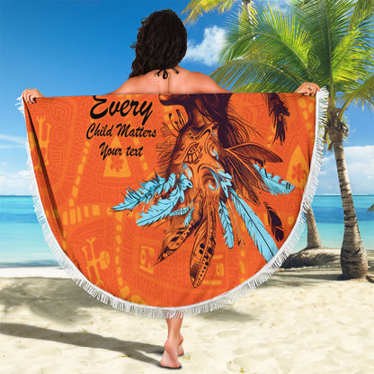 All Children Matters Support Personalized Beach Blanket Canadian Indigenous Orange Day