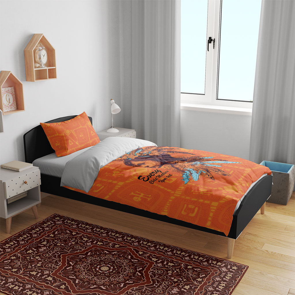 All Children Matters Support Personalized Bedding Set Canadian Indigenous Orange Day