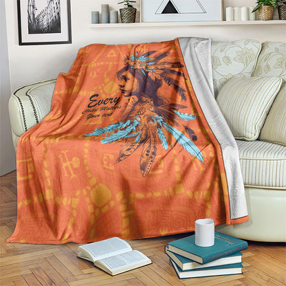 All Children Matters Support Personalized Blanket Canadian Indigenous Orange Day