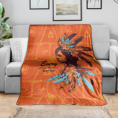 All Children Matters Support Personalized Blanket Canadian Indigenous Orange Day