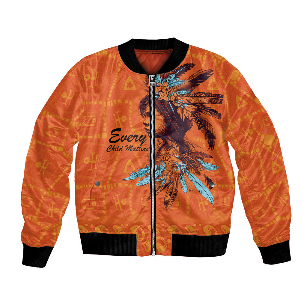 All Children Matters Support Personalized Bomber Jacket Canadian Indigenous Orange Day