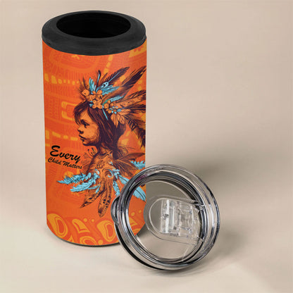 All Children Matters Support Personalized 4 in 1 Can Cooler Tumbler Canadian Indigenous Orange Day