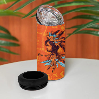 All Children Matters Support Personalized 4 in 1 Can Cooler Tumbler Canadian Indigenous Orange Day