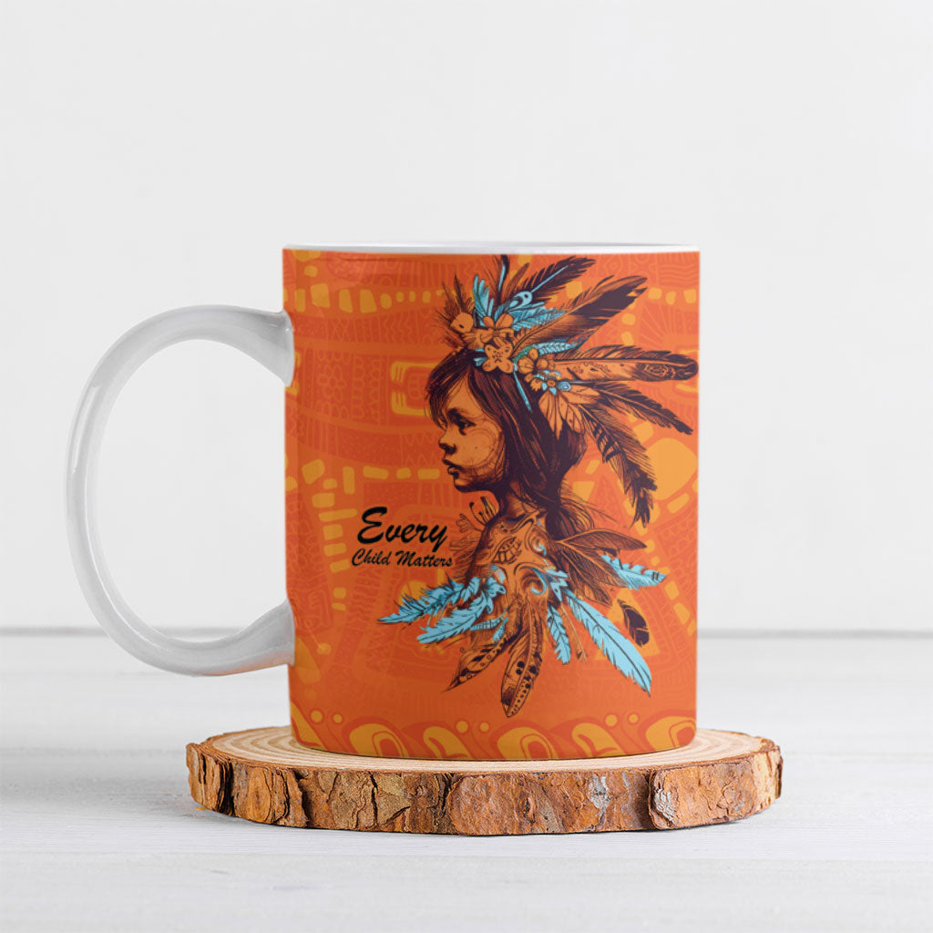 All Children Matters Support Personalized Ceramic Mug Canadian Indigenous Orange Day