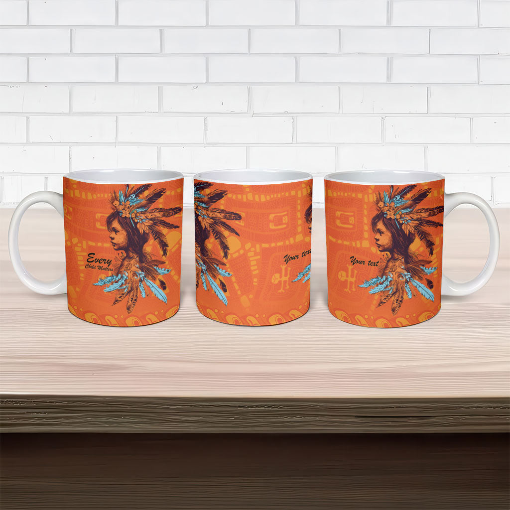 All Children Matters Support Personalized Ceramic Mug Canadian Indigenous Orange Day