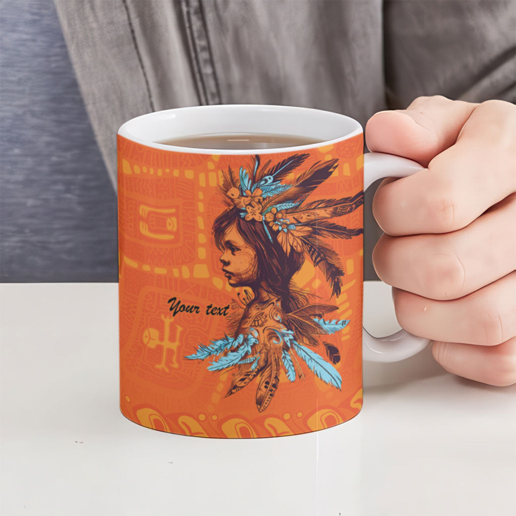 All Children Matters Support Personalized Ceramic Mug Canadian Indigenous Orange Day