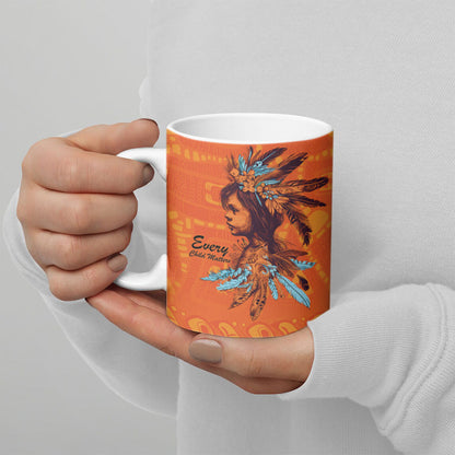 All Children Matters Support Personalized Ceramic Mug Canadian Indigenous Orange Day