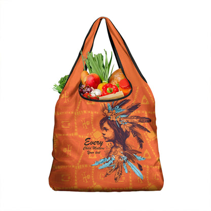 All Children Matters Support Personalized Grocery Bag Canadian Indigenous Orange Day