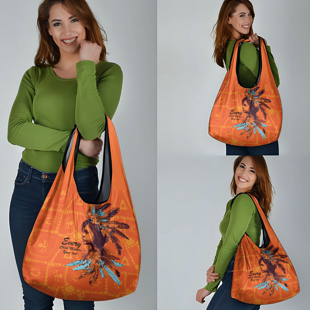 All Children Matters Support Personalized Grocery Bag Canadian Indigenous Orange Day