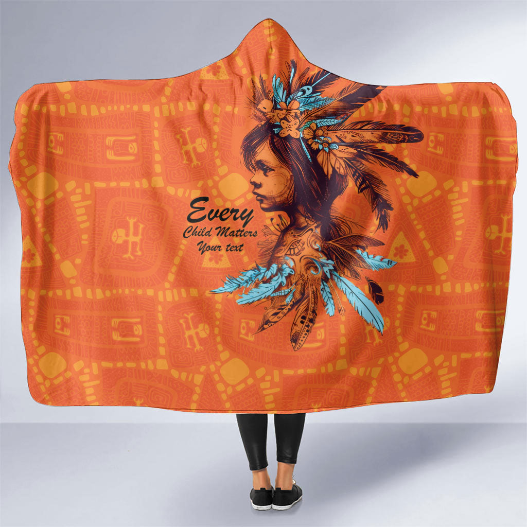All Children Matters Support Personalized Hooded Blanket Canadian Indigenous Orange Day