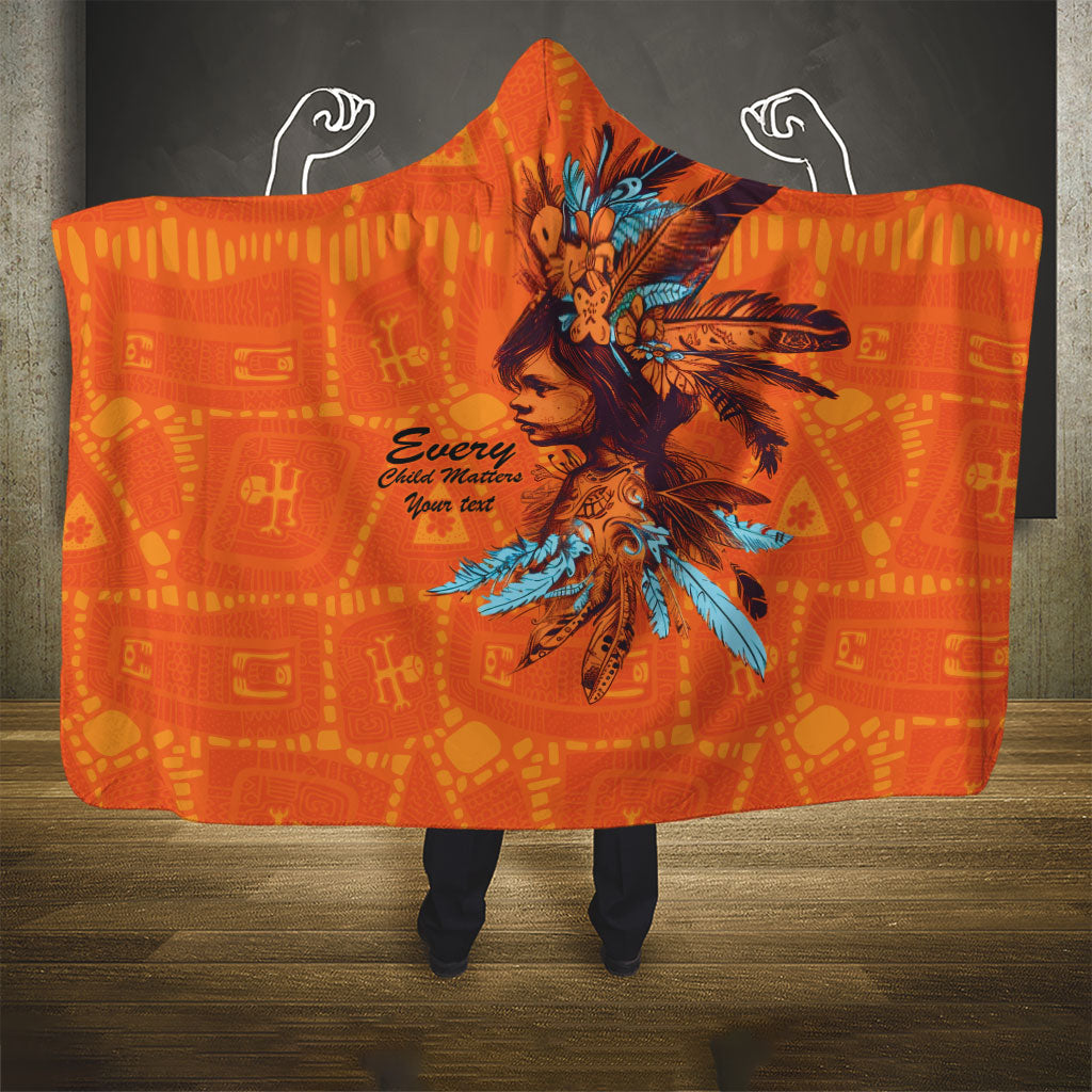 All Children Matters Support Personalized Hooded Blanket Canadian Indigenous Orange Day