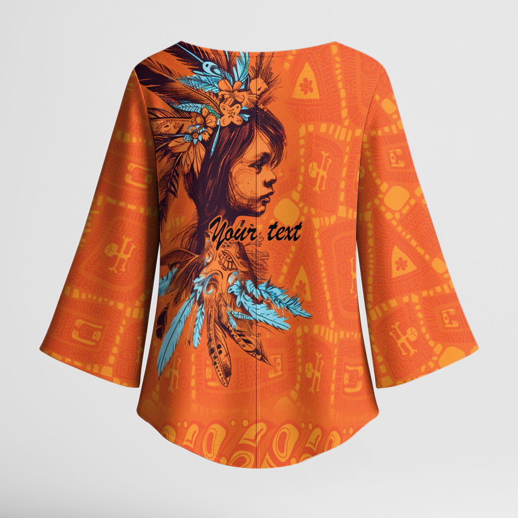 All Children Matters Support Personalized Kimono Sleeve Blouse Canadian Indigenous Orange Day