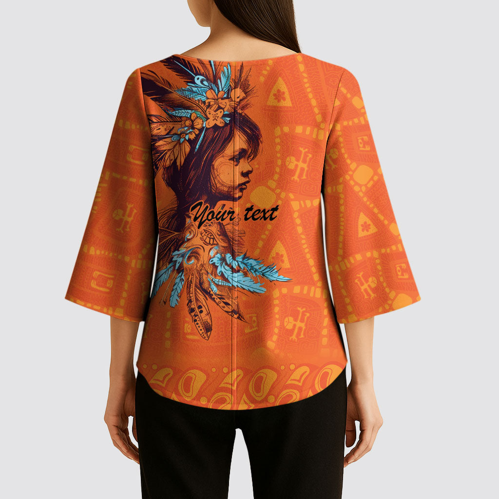 All Children Matters Support Personalized Kimono Sleeve Blouse Canadian Indigenous Orange Day
