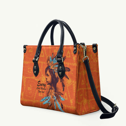 All Children Matters Support Personalized Leather Bag Canadian Indigenous Orange Day