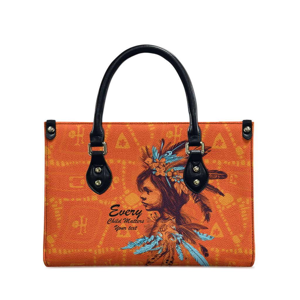 All Children Matters Support Personalized Leather Bag Canadian Indigenous Orange Day