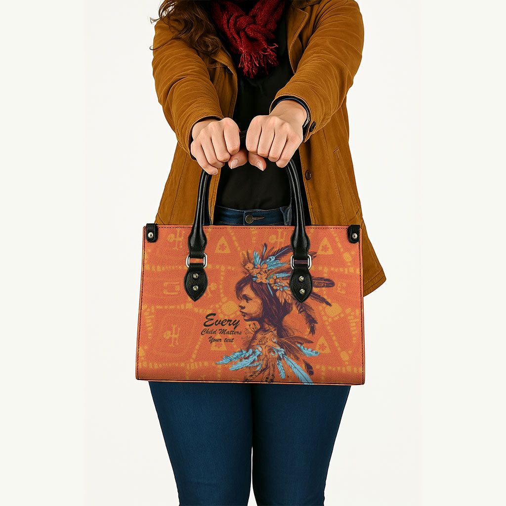 All Children Matters Support Personalized Leather Bag Canadian Indigenous Orange Day