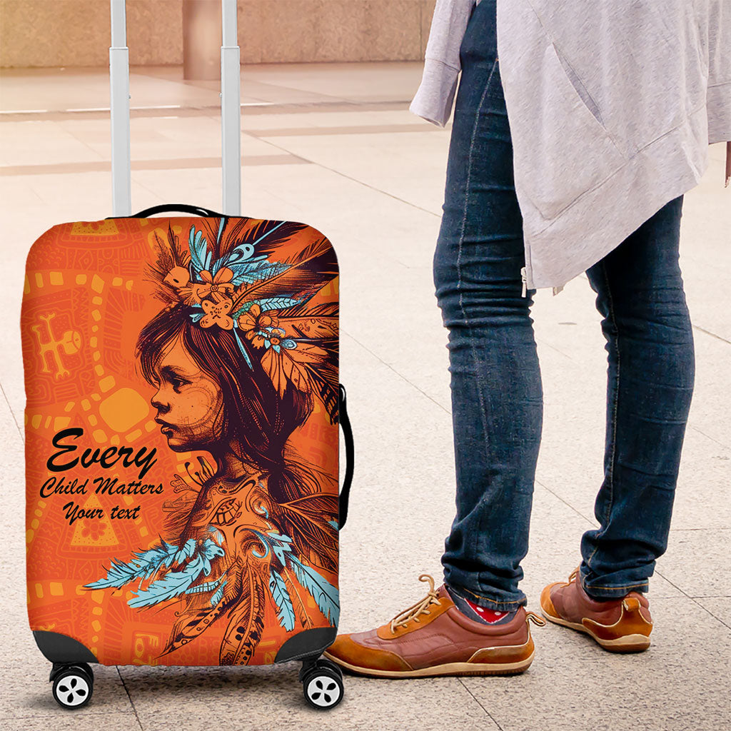 All Children Matters Support Personalized Luggage Cover Canadian Indigenous Orange Day