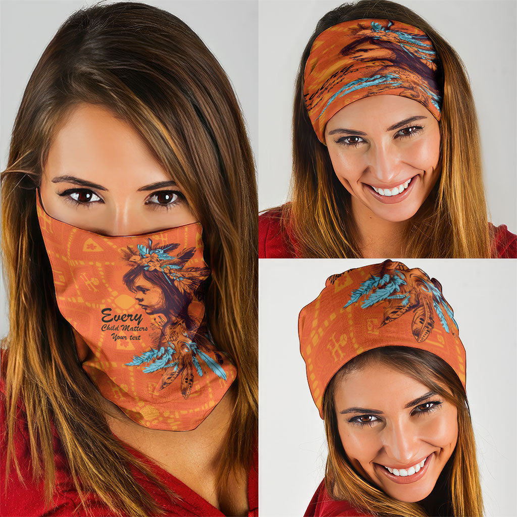 All Children Matters Support Personalized Neck Gaiter Canadian Indigenous Orange Day