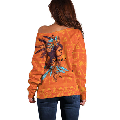All Children Matters Support Personalized Off Shoulder Sweater Canadian Indigenous Orange Day