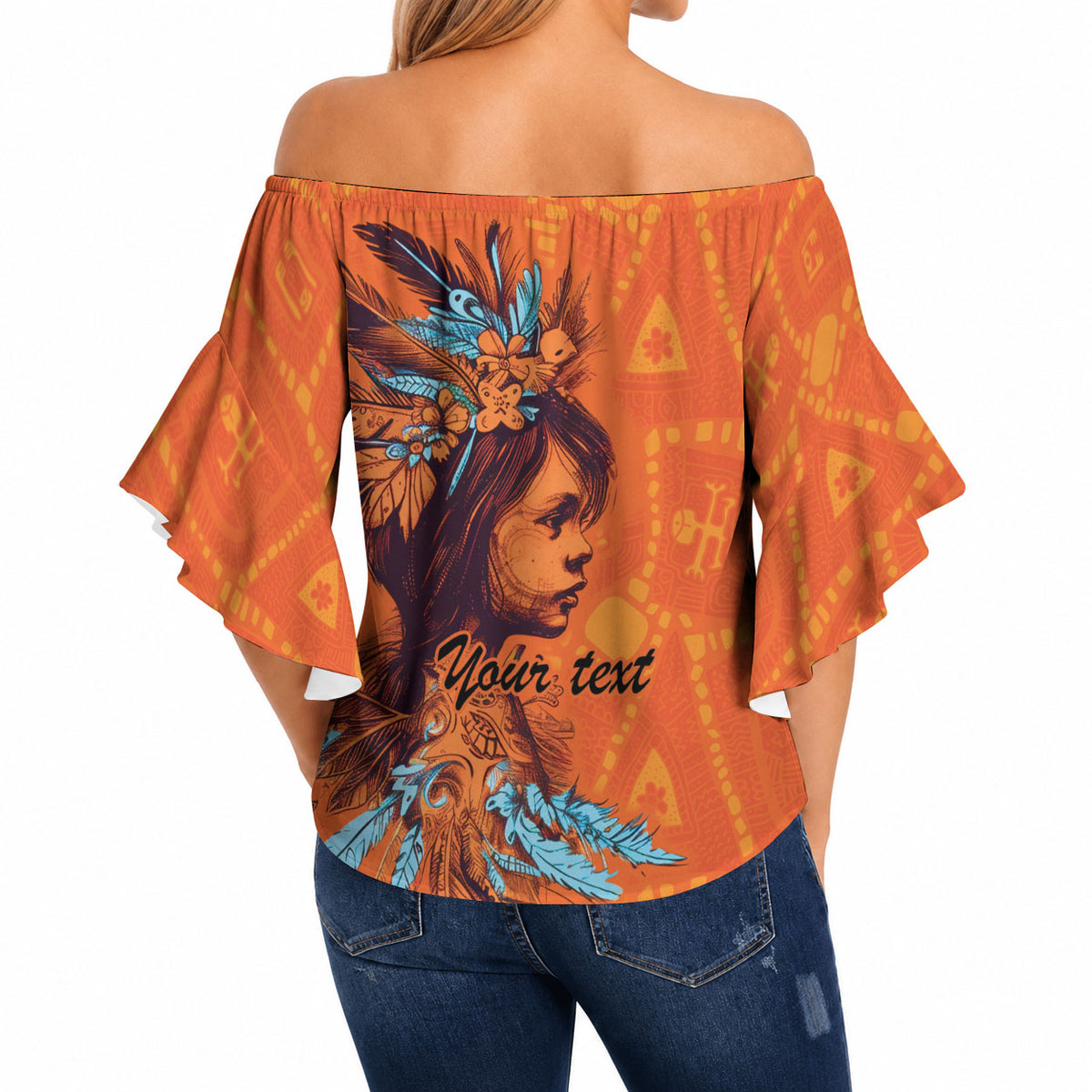 All Children Matters Support Personalized Off Shoulder Wrap Waist Top Canadian Indigenous Orange Day