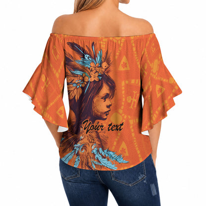 All Children Matters Support Personalized Off Shoulder Wrap Waist Top Canadian Indigenous Orange Day