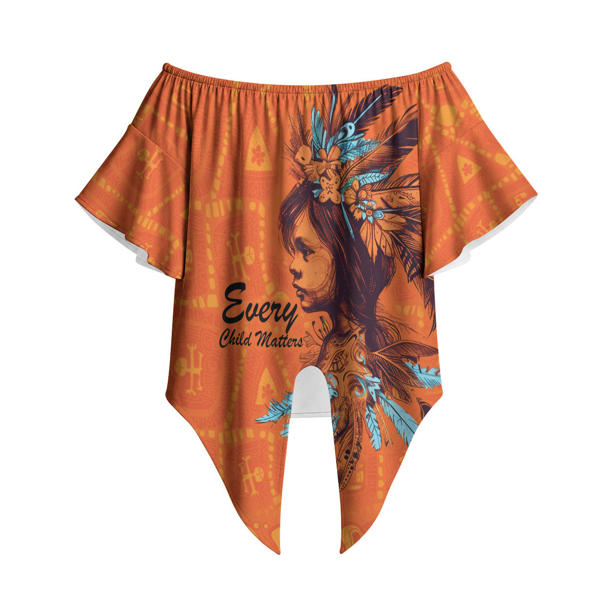 All Children Matters Support Personalized Off Shoulder Wrap Waist Top Canadian Indigenous Orange Day