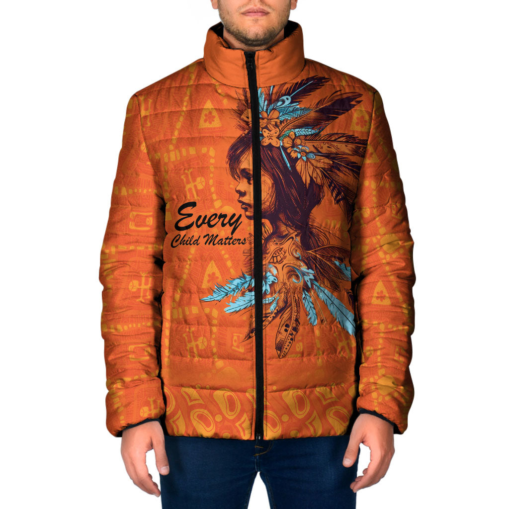 All Children Matters Support Personalized Padded Jacket Canadian Indigenous Orange Day