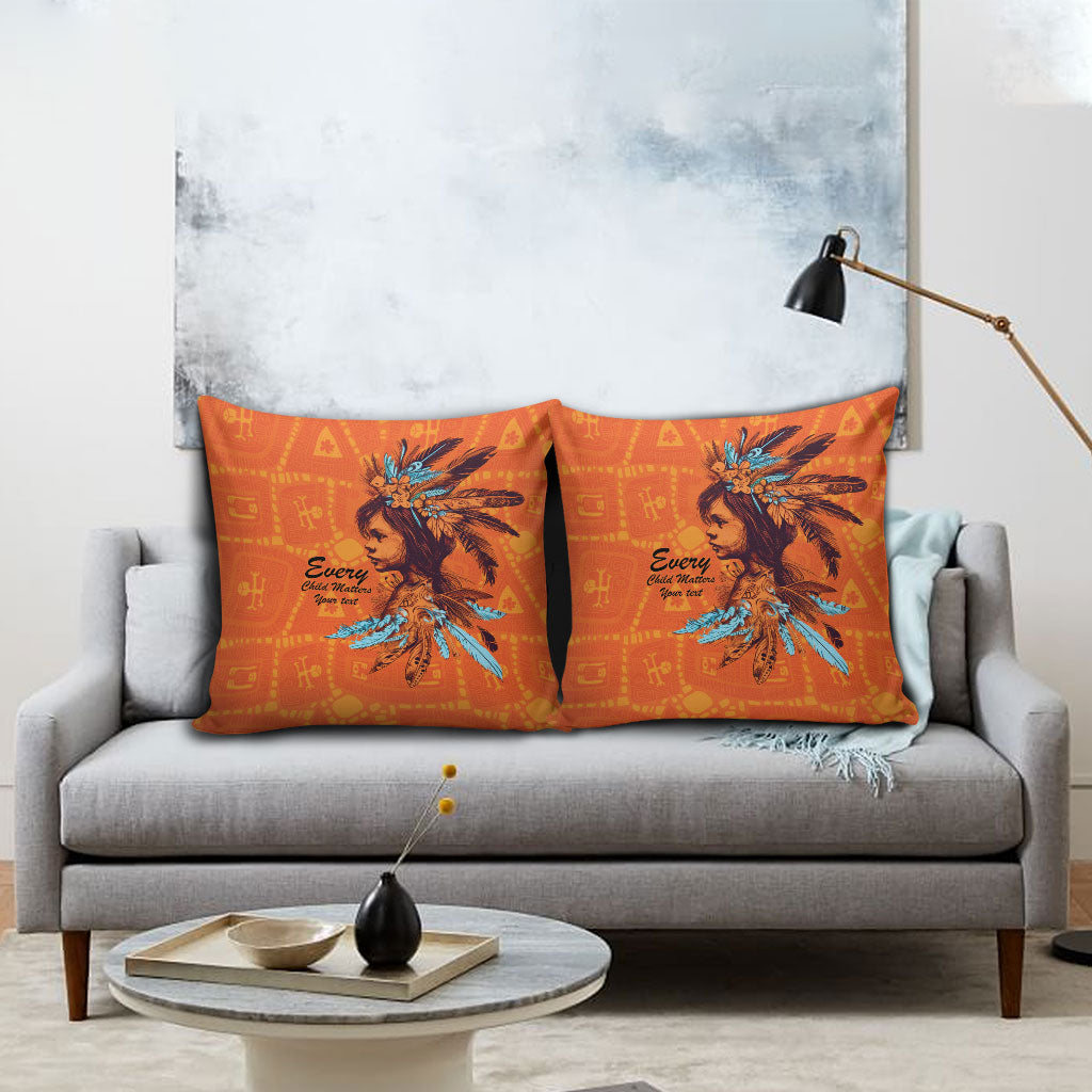 All Children Matters Support Personalized Pillow Cover Canadian Indigenous Orange Day