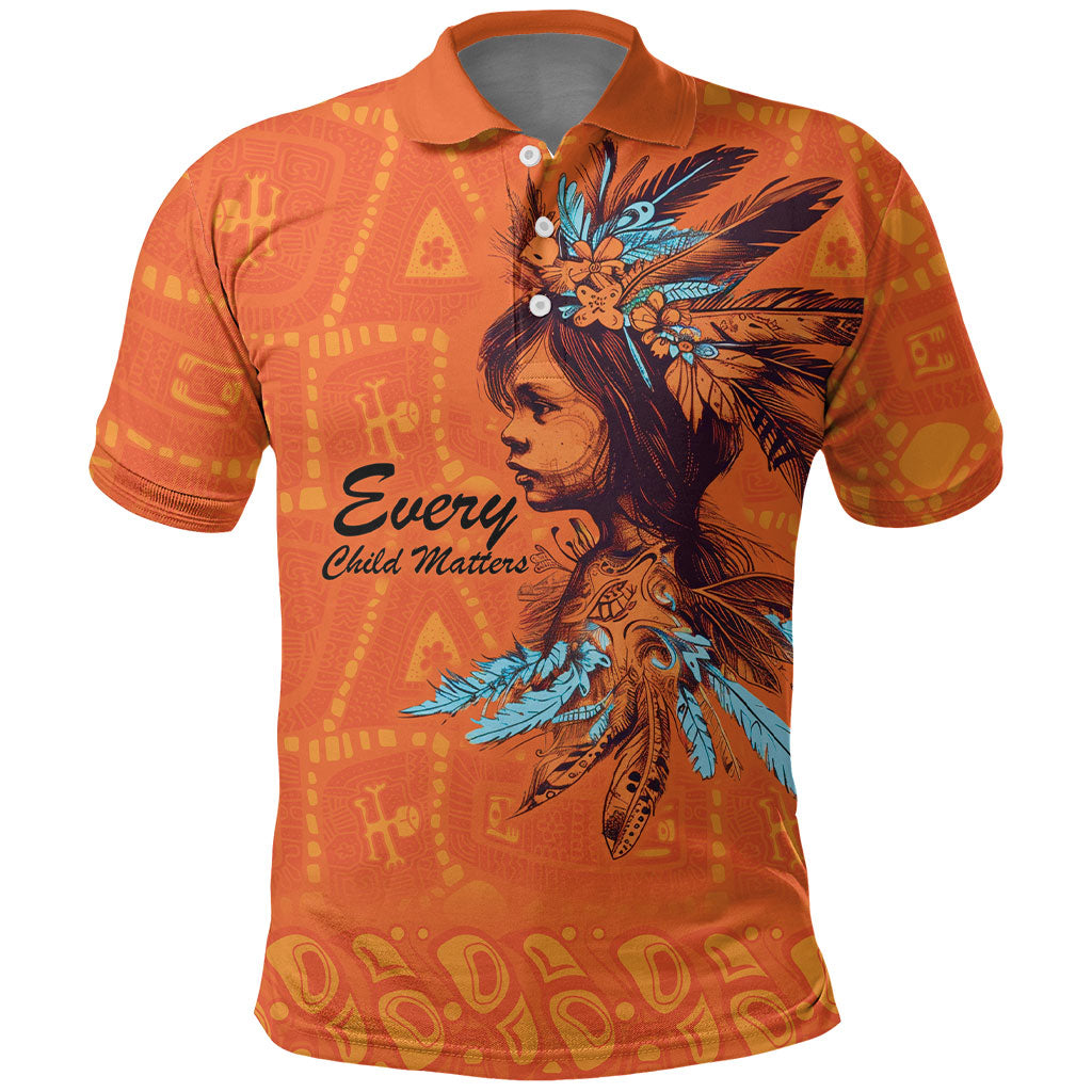 All Children Matters Support Personalized Polo Shirt Canadian Indigenous Orange Day
