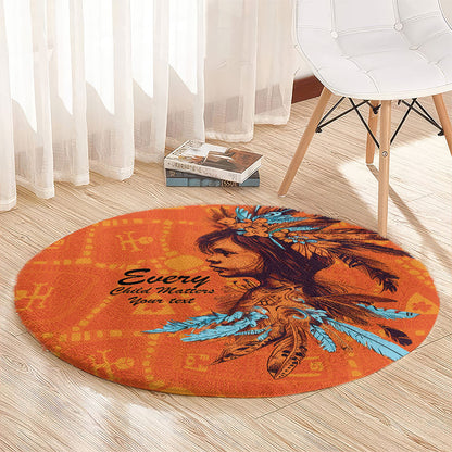 All Children Matters Support Personalized Round Carpet Canadian Indigenous Orange Day