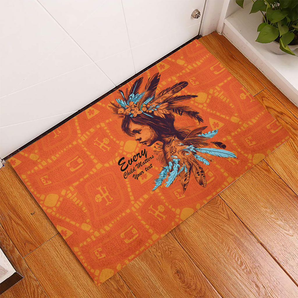 All Children Matters Support Personalized Rubber Doormat Canadian Indigenous Orange Day