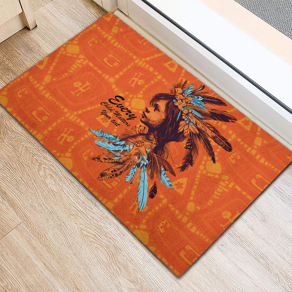 All Children Matters Support Personalized Rubber Doormat Canadian Indigenous Orange Day