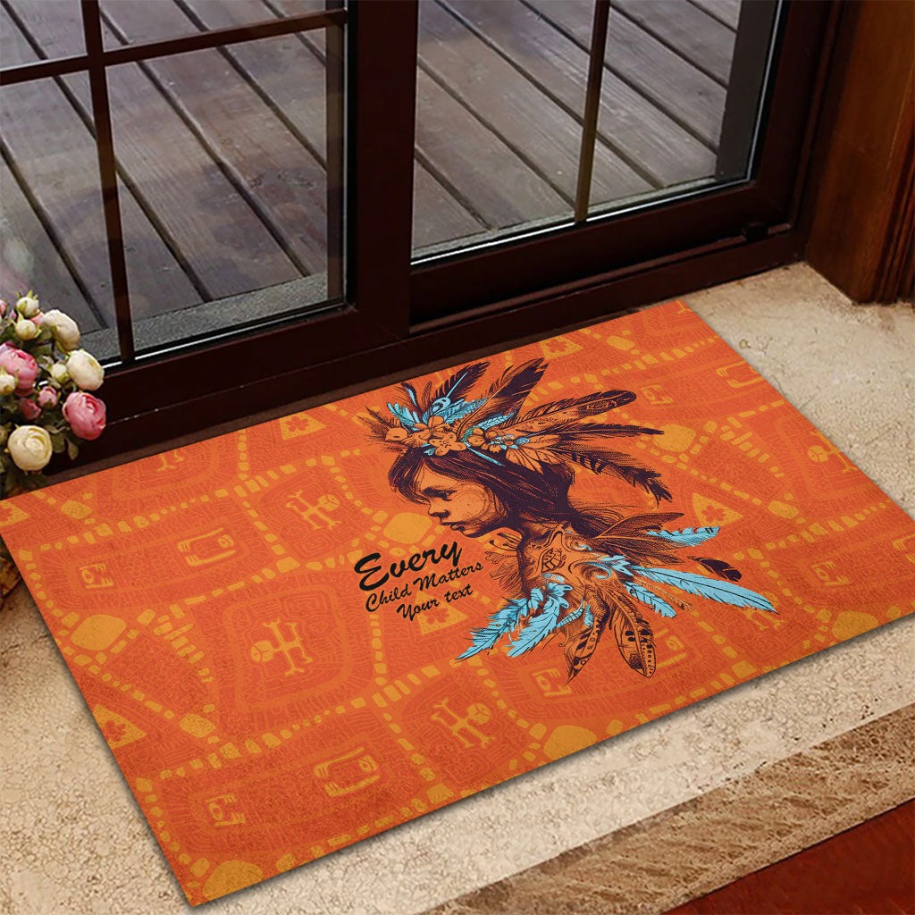 All Children Matters Support Personalized Rubber Doormat Canadian Indigenous Orange Day
