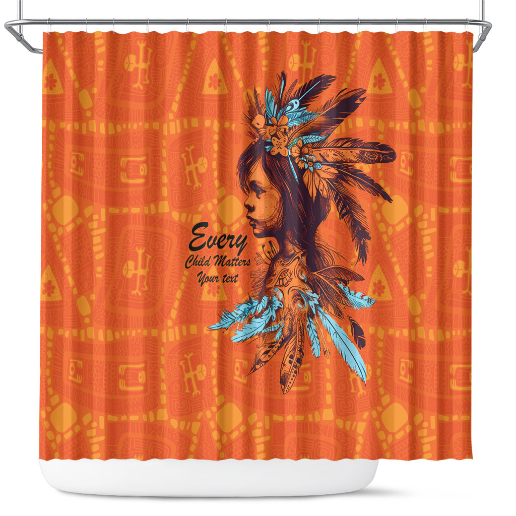 All Children Matters Support Personalized Shower Curtain Canadian Indigenous Orange Day