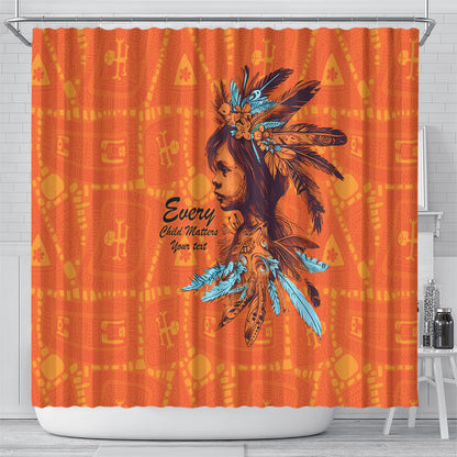 All Children Matters Support Personalized Shower Curtain Canadian Indigenous Orange Day