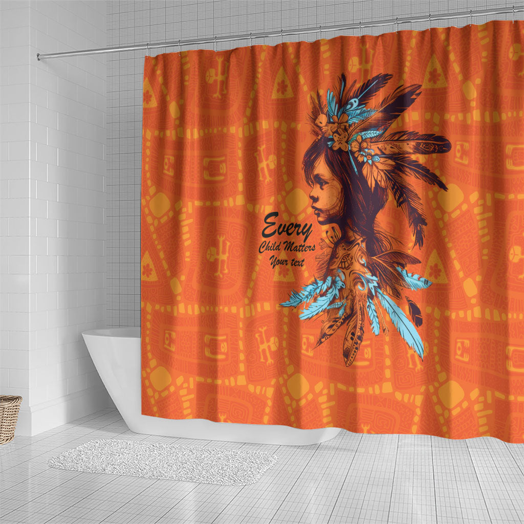 All Children Matters Support Personalized Shower Curtain Canadian Indigenous Orange Day