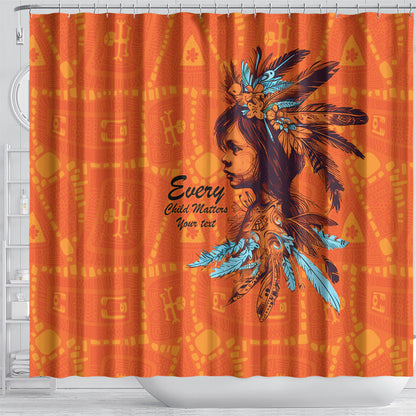 All Children Matters Support Personalized Shower Curtain Canadian Indigenous Orange Day