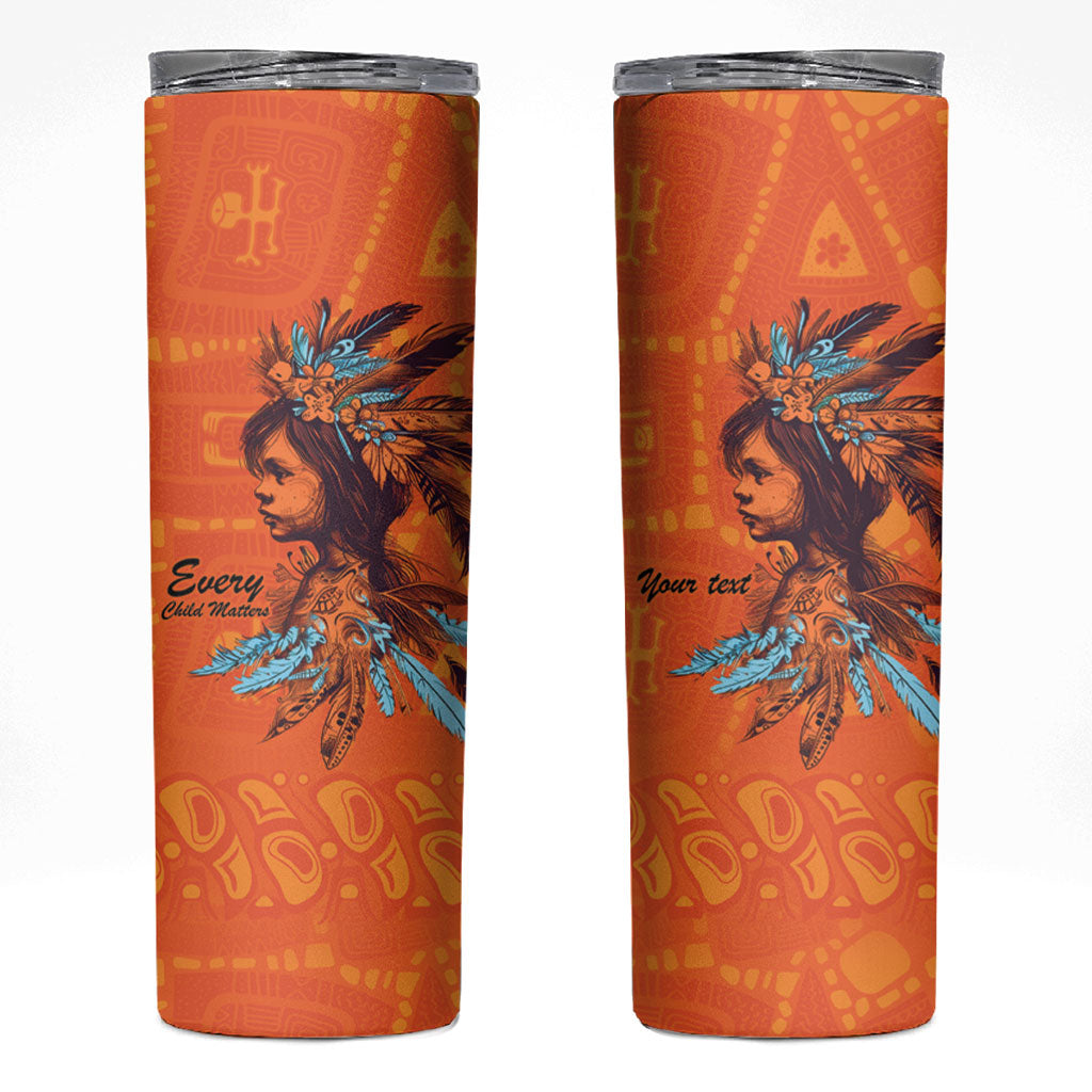 All Children Matters Support Personalized Skinny Tumbler Canadian Indigenous Orange Day