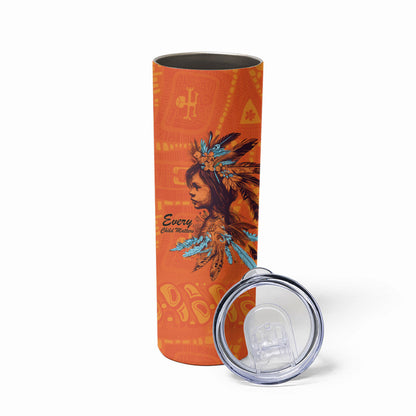 All Children Matters Support Personalized Skinny Tumbler Canadian Indigenous Orange Day