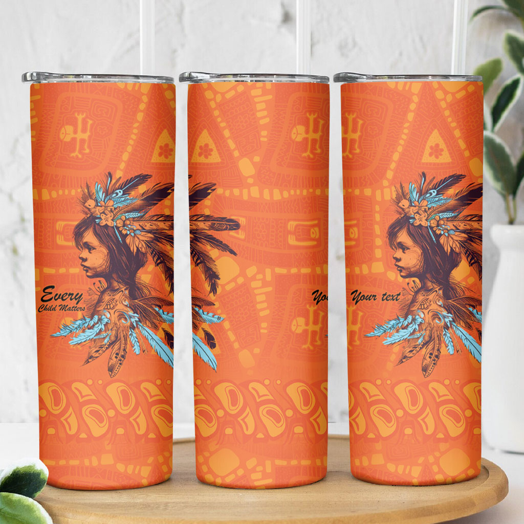 All Children Matters Support Personalized Skinny Tumbler Canadian Indigenous Orange Day