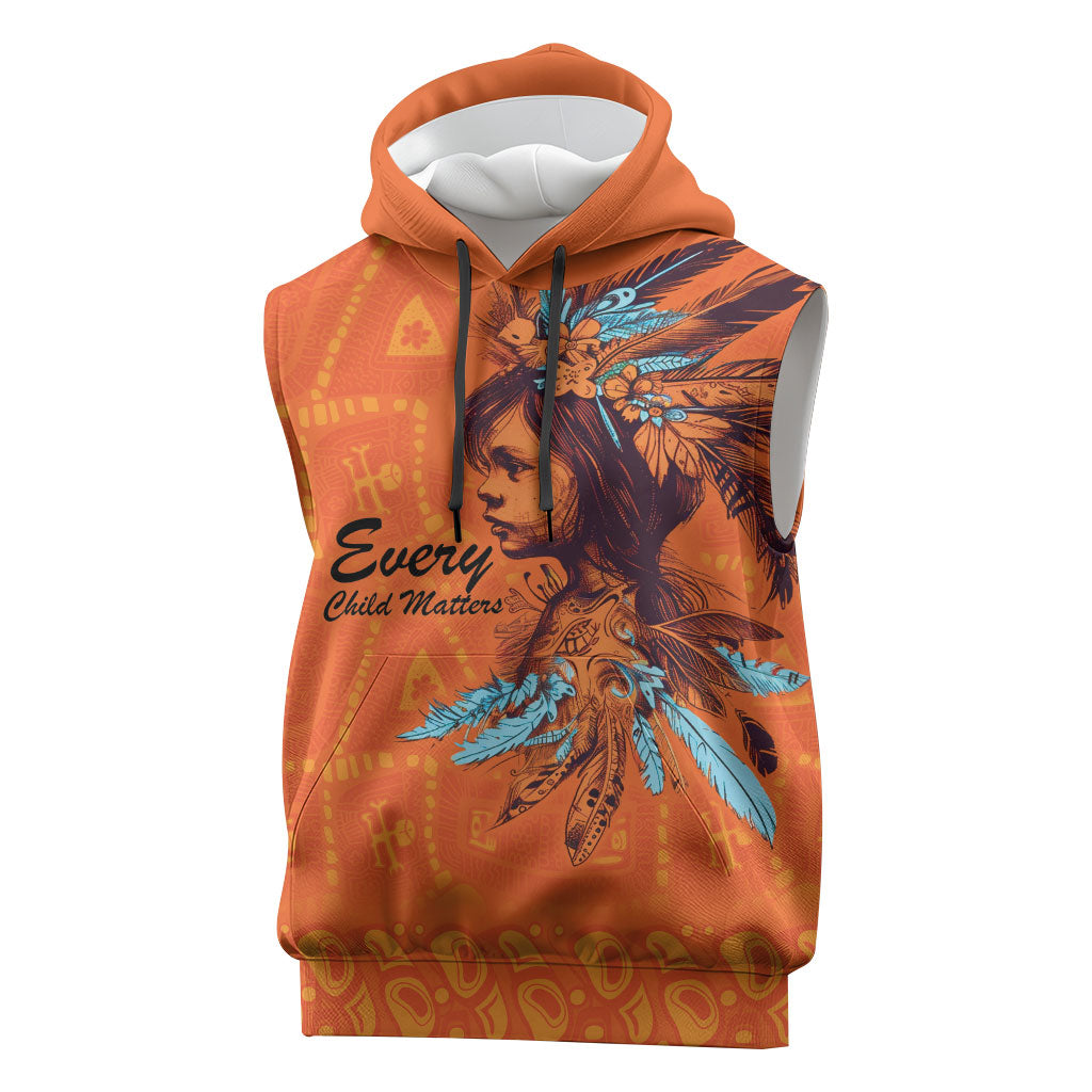 All Children Matters Support Personalized Sleeveless Hoodie Canadian Indigenous Orange Day