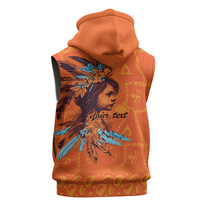 All Children Matters Support Personalized Sleeveless Hoodie Canadian Indigenous Orange Day