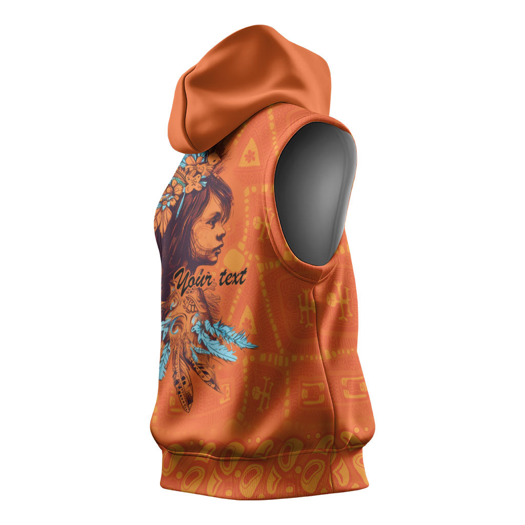 All Children Matters Support Personalized Sleeveless Hoodie Canadian Indigenous Orange Day