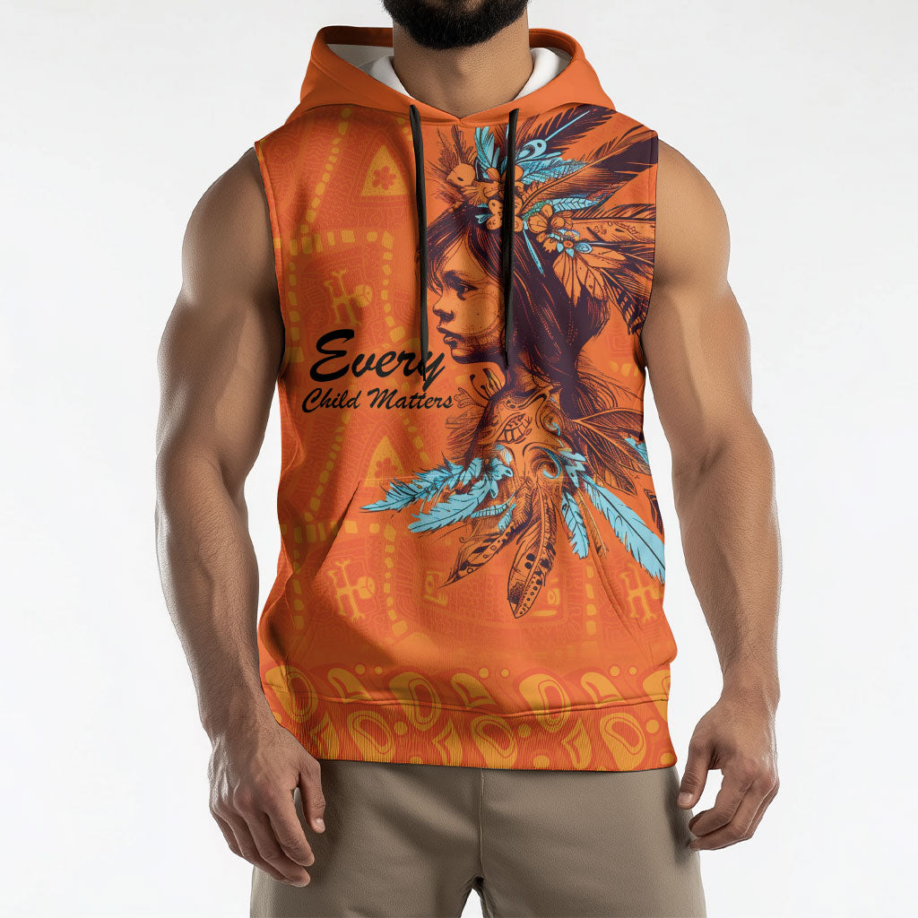 All Children Matters Support Personalized Sleeveless Hoodie Canadian Indigenous Orange Day