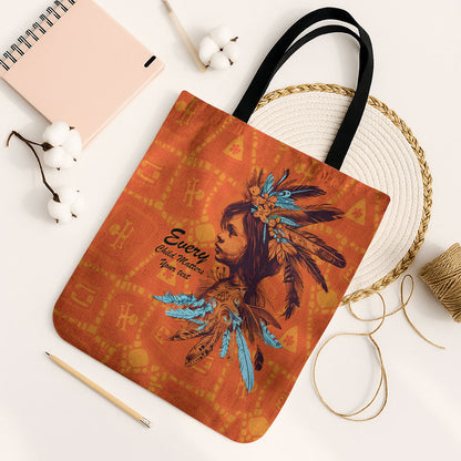 All Children Matters Support Personalized Tote Bag Canadian Indigenous Orange Day
