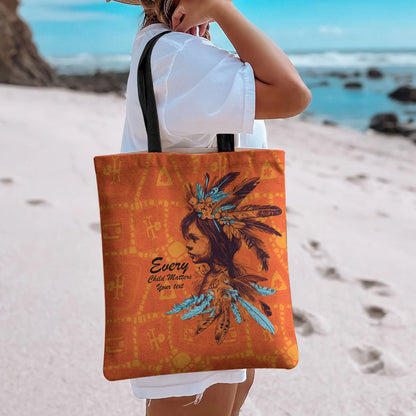 All Children Matters Support Personalized Tote Bag Canadian Indigenous Orange Day