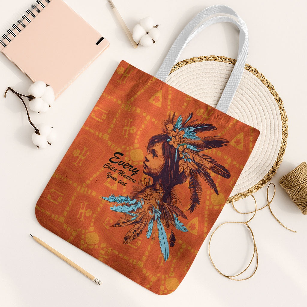 All Children Matters Support Personalized Tote Bag Canadian Indigenous Orange Day