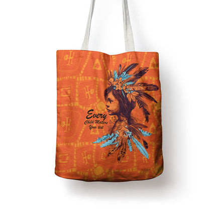 All Children Matters Support Personalized Tote Bag Canadian Indigenous Orange Day