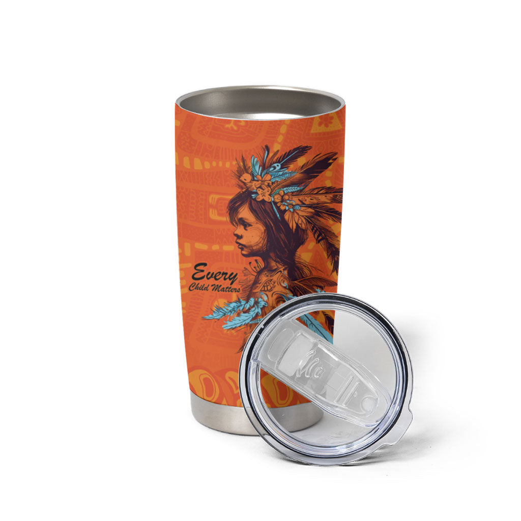 All Children Matters Support Personalized Tumbler Cup Canadian Indigenous Orange Day