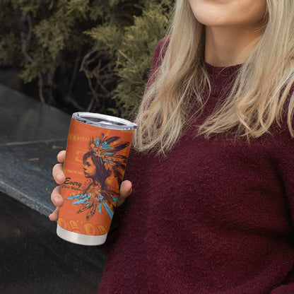 All Children Matters Support Personalized Tumbler Cup Canadian Indigenous Orange Day